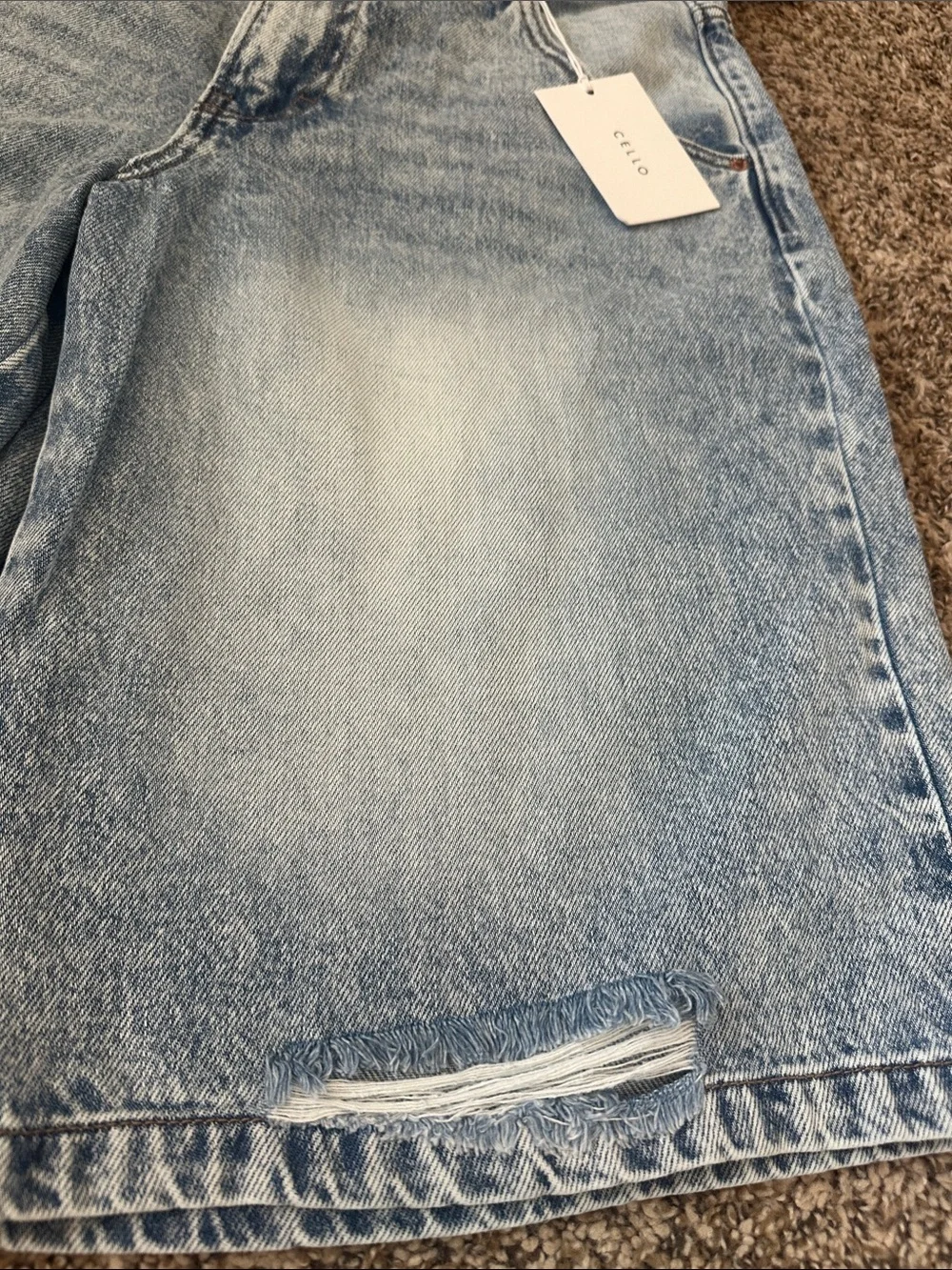 Cello distressed Blue Denim Bermuda Shorts